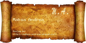 Maksa Andrea névjegykártya