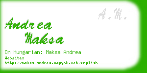 andrea maksa business card